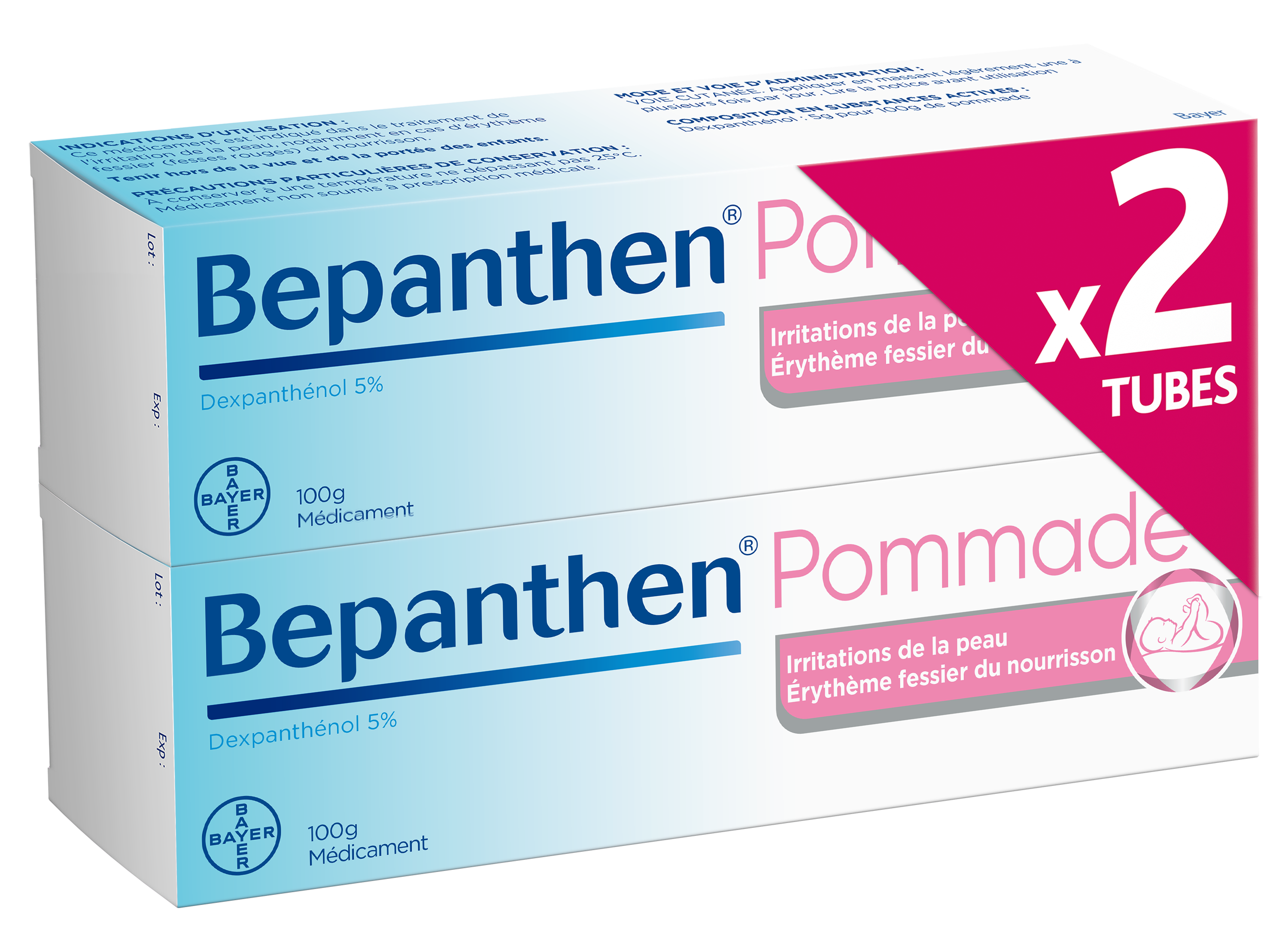 image Bepanthen® Pommade Dexpanthénol 5% 2 tubes de 100 g 